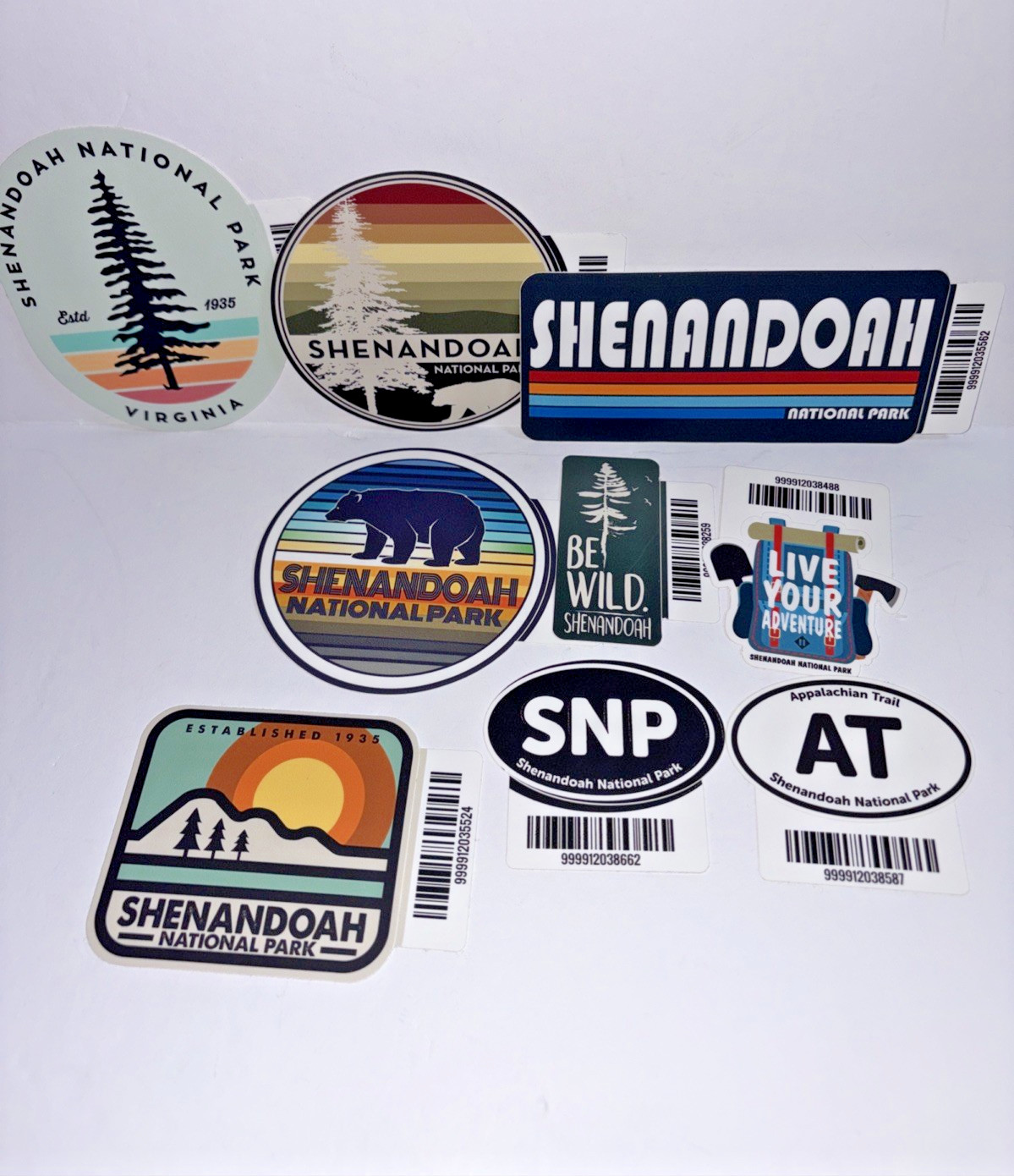 Travel Sticker Lot Of 9 Virginia Shenandoah National Park Appalachian Trail