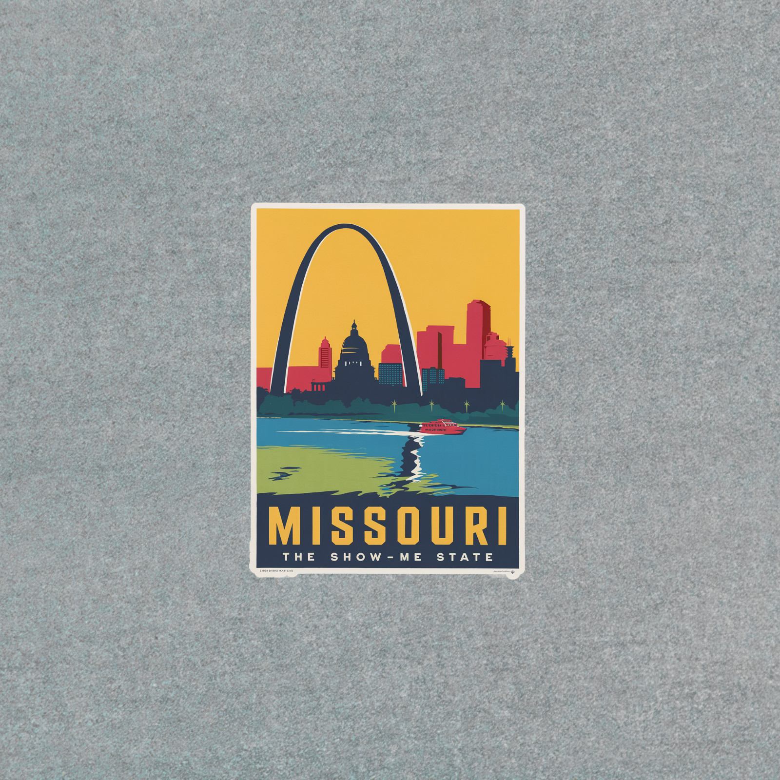 Vintage Missouri Travel sticker – St. Louis Skyline & Gateway Arch Wall Art Prin