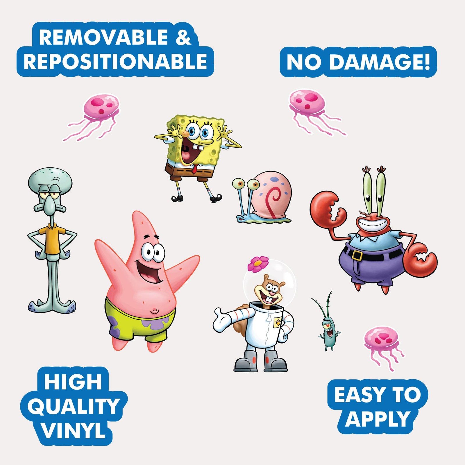 Spongebob Squarepants Wall Decals – Patrick Star, Squidward, Mr. Krabs, Gary,…