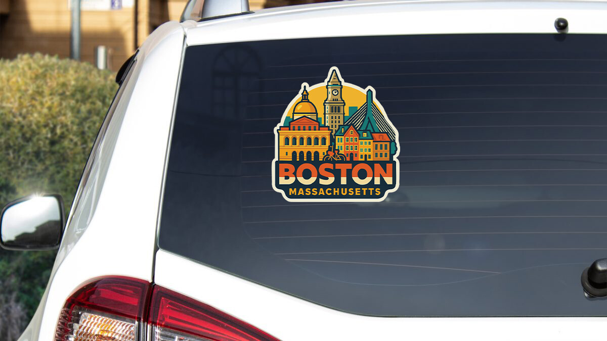 Boston Sticker Decal Vinyl Die-Cut City Skyline Landmark Design