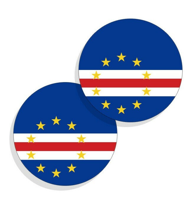 Cabo Verde Flag Stickers Flag Decals Vinyl Stickers Indoor Outdoor Round 4 pack