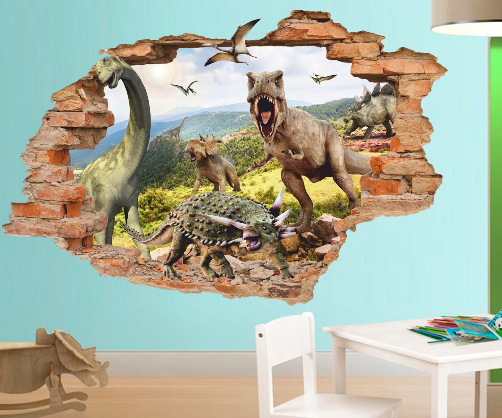 Dinosaur Wall Sticker, Dinosaur World, Wall Decal, Removable Vinyl Sticker