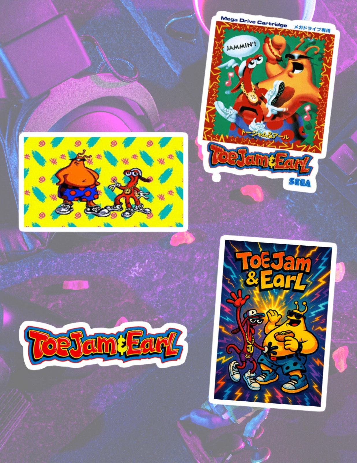 Toejam & Earl Retro Video Games 4pc Sticker Pack
