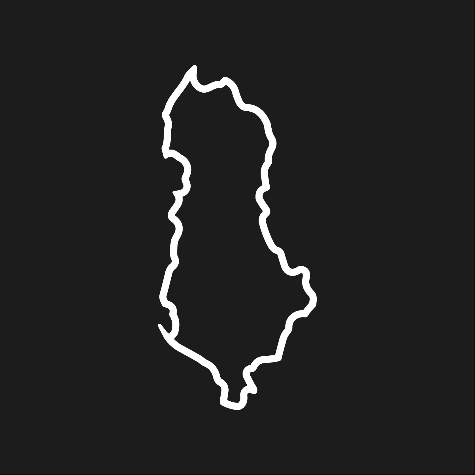 Albania Outline Hollow Center Vinyl Decal Country Heritage Albanian sticker