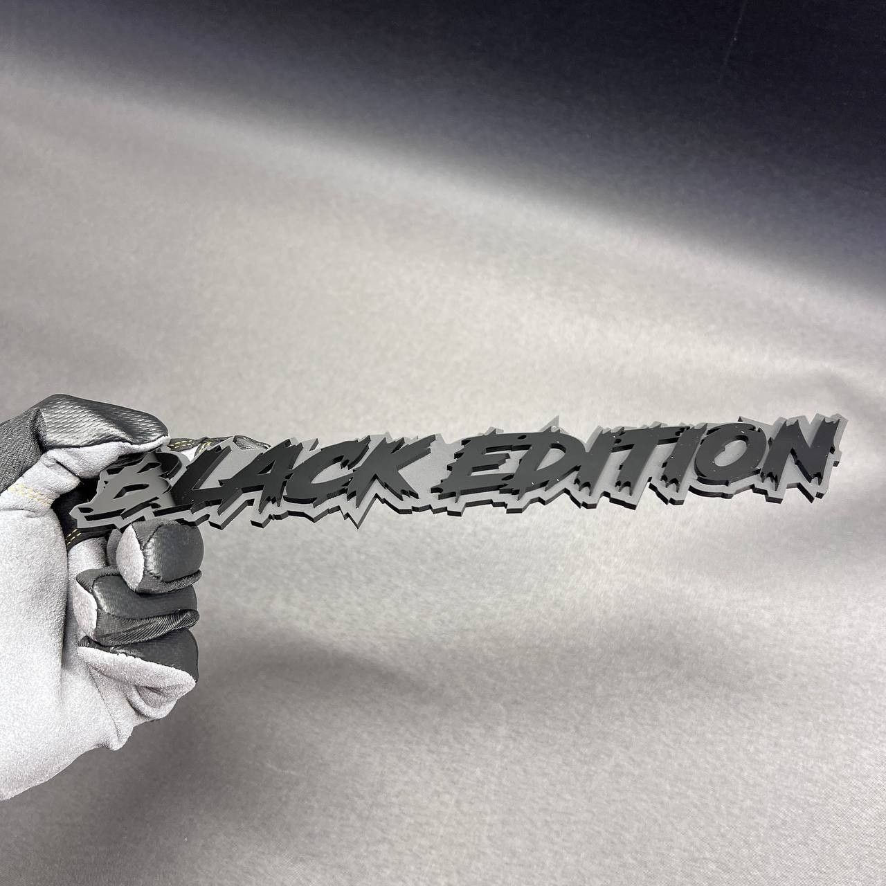1x BLACK EDITION Custom Text 3D Acrylic Car Emblem Badge Multicolor Laser Cut