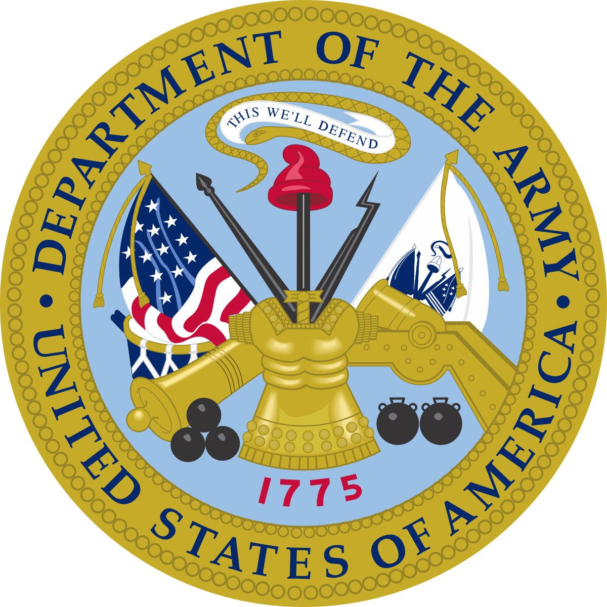Department of the Army 1775 United States America Sticker 3 Inch Laptop Decal
