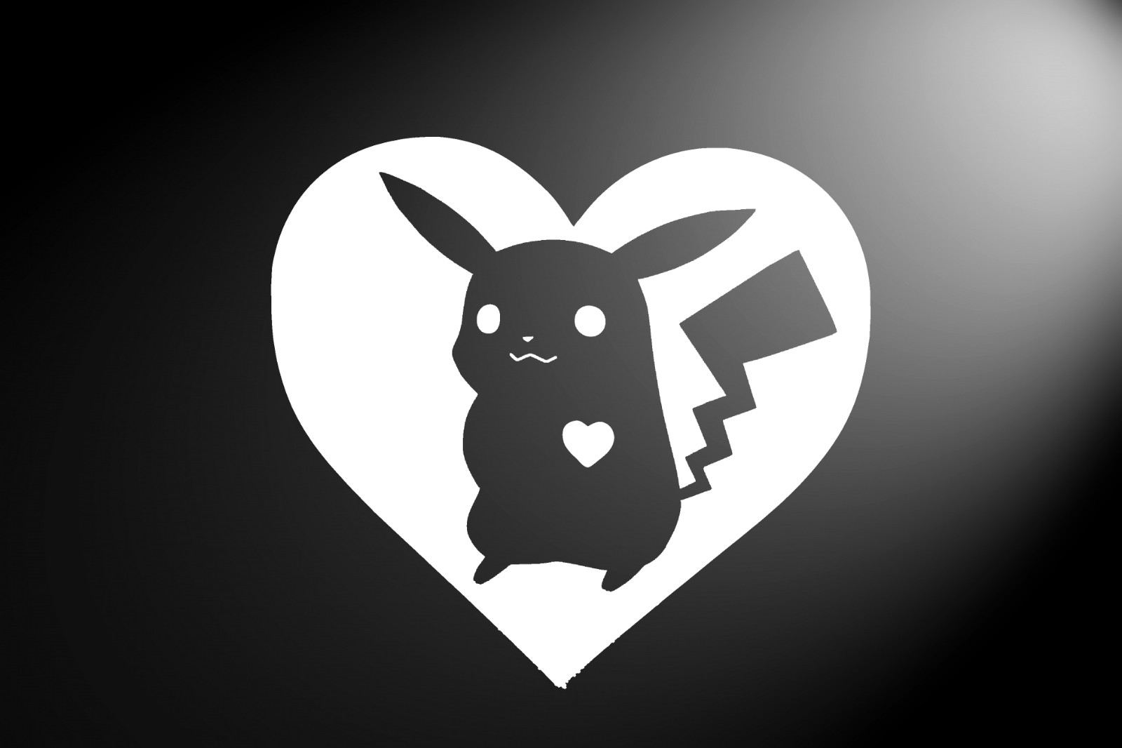 Pikachu Heart CNC cut Decal Vinyl Sticker -Pic from multiple colors! O651