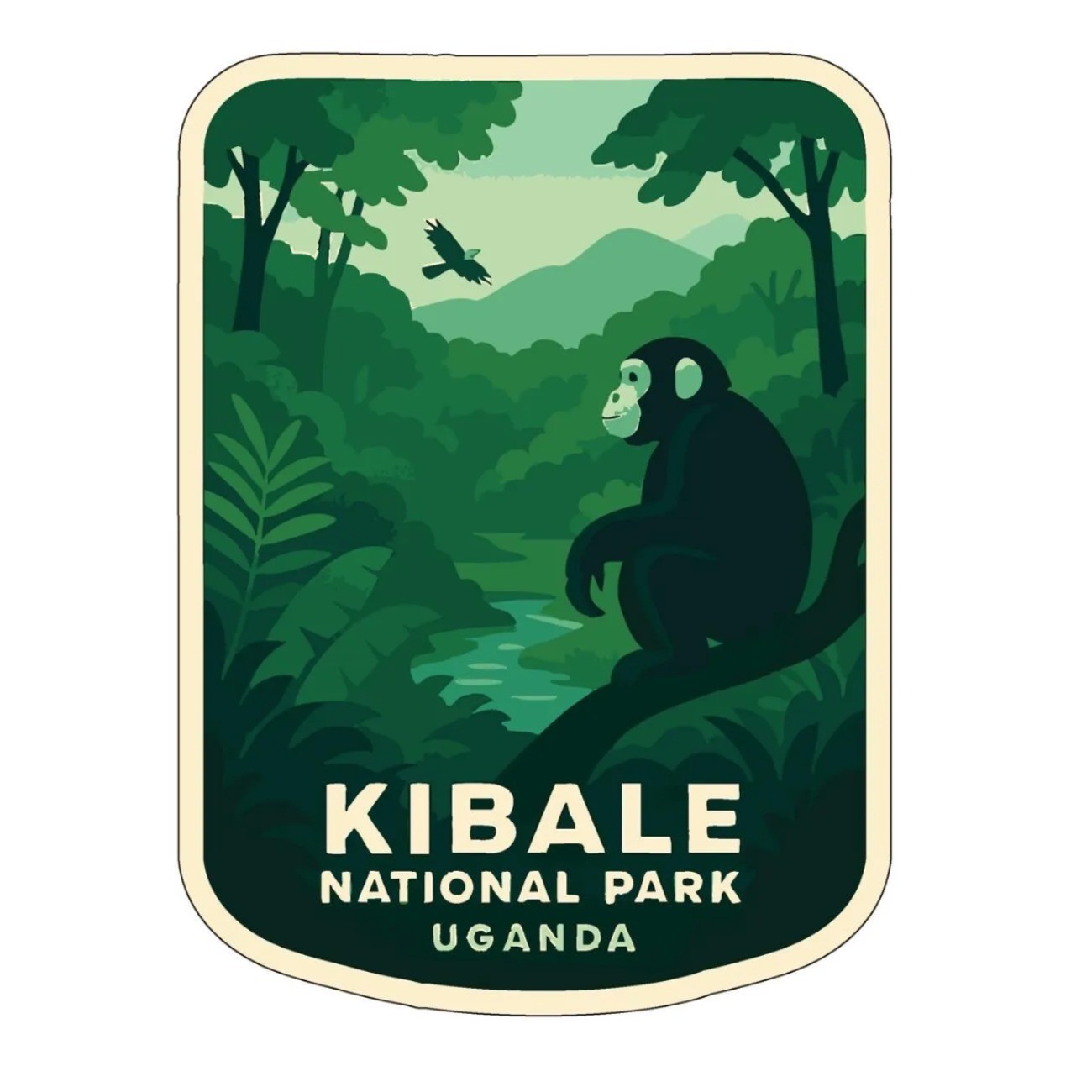 Kibale Uganda Iron On Heat Transfer Vinyl HTV Die-Cut World National Parks