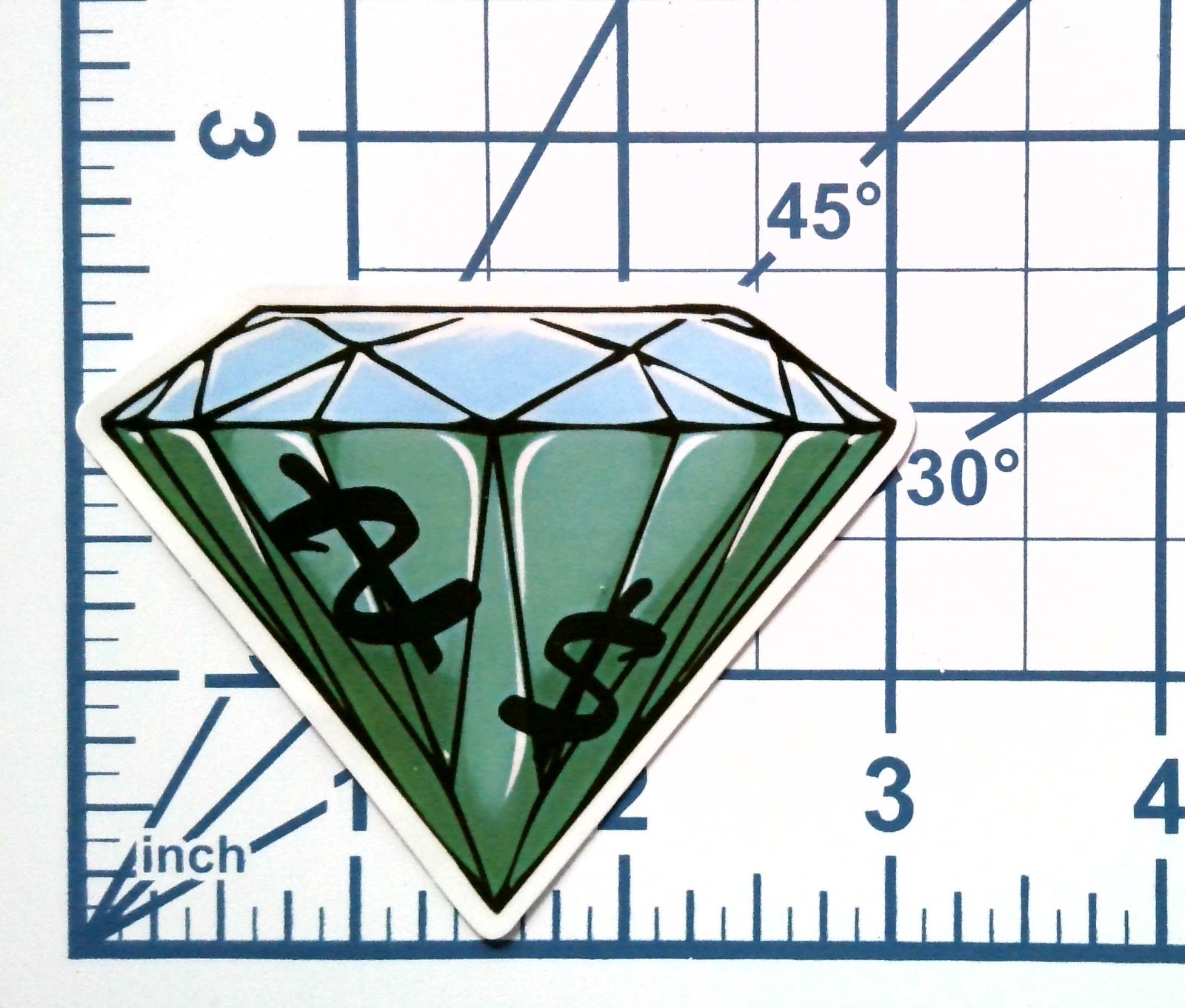 Money Diamond Vinyl Sticker Gemstone Dollar Sign Wealth Luxury Jewelry Decal