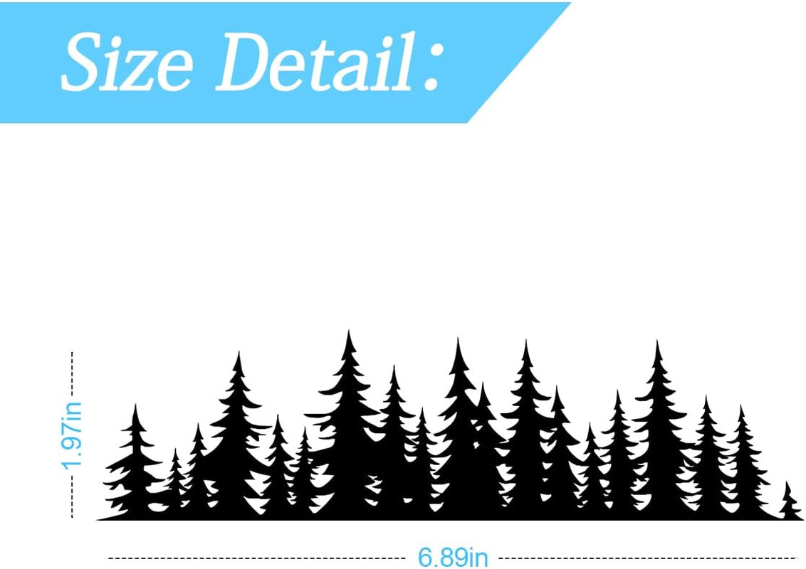 Pine Tree Forest Stickers for Car, 7 Inch Premium Graphic Auto Body Decals, Fore