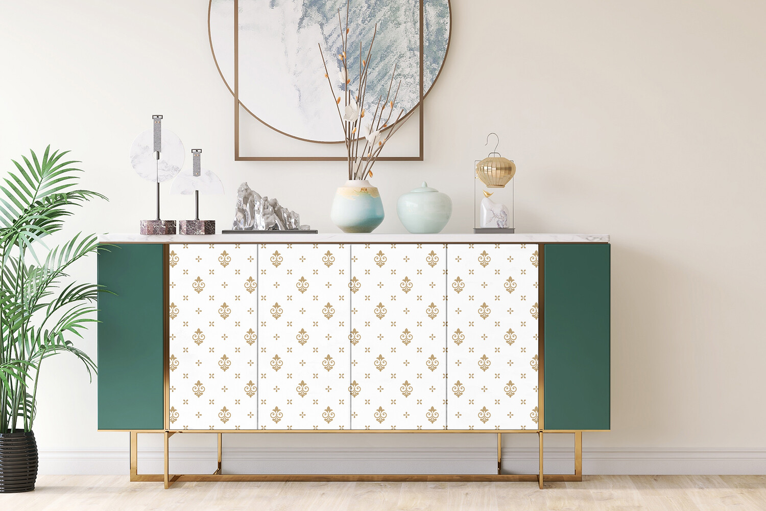 Self-Adhesive Decorative Sticker Furniture Wardrobe Table Royal lily 100×50