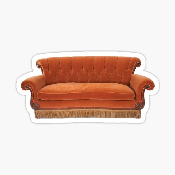 TV Couch Furniture Friends Central Orange Sofa Vinyl Decal Sticker Phone Car