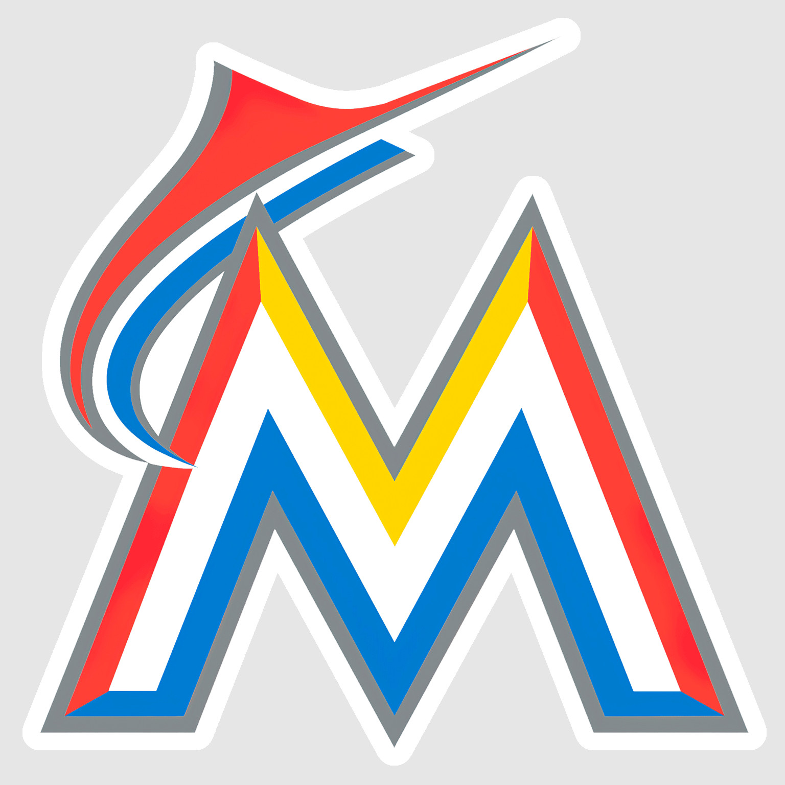 Miami Black Red Baseball Weather Resistant Vinyl Sticker/Decal 09
