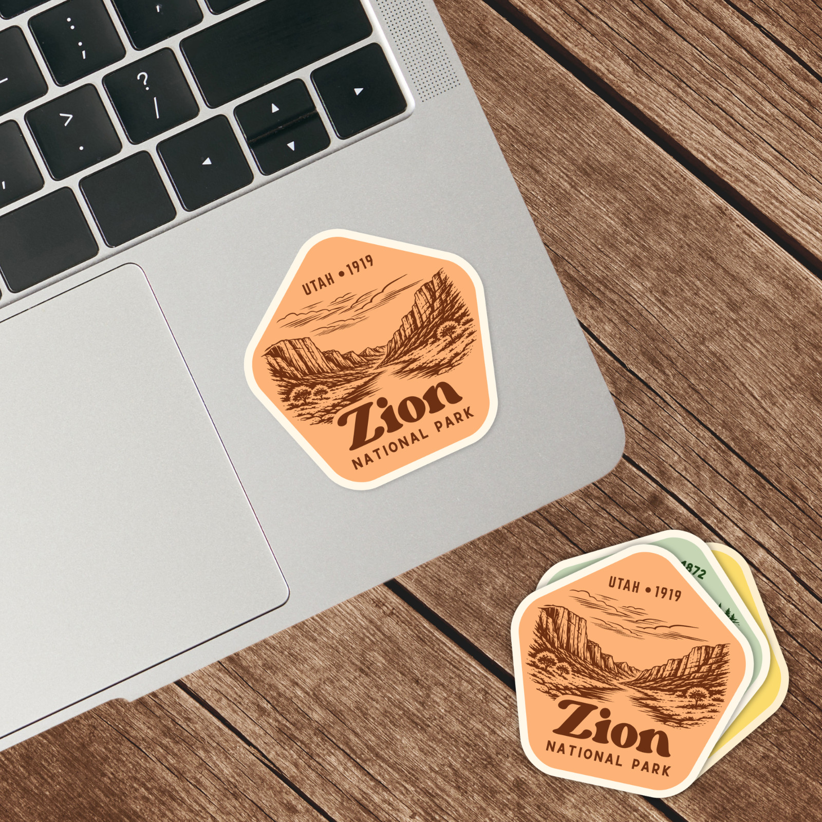 Zion National Park Sticker Retro Utah Travel Vinyl Decal Badge