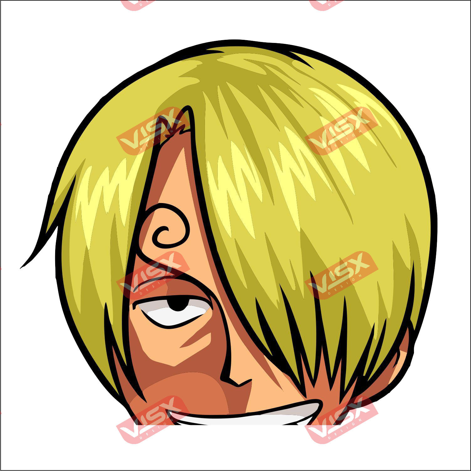 Sanji One Piece Anime Bumper Sticker Peeker Decal Car Truck Window Vinyl
