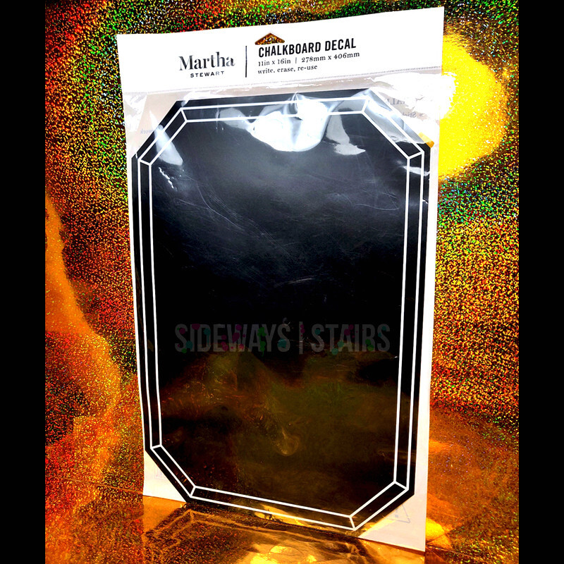 MARTHA STEWART CHALKBOARD DECAL PANEL 11" x 16" reusable emerald shape art deco