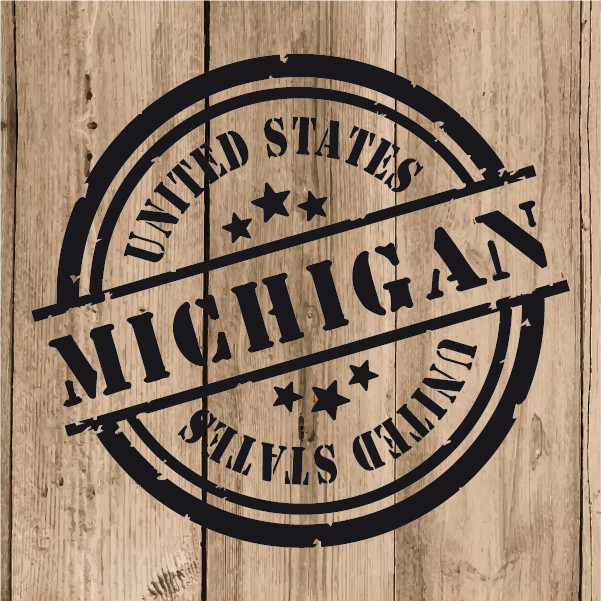Michigan Sticker Vinyl 10 cm / 4" Decal Stamp Michigan United States US USA Wall