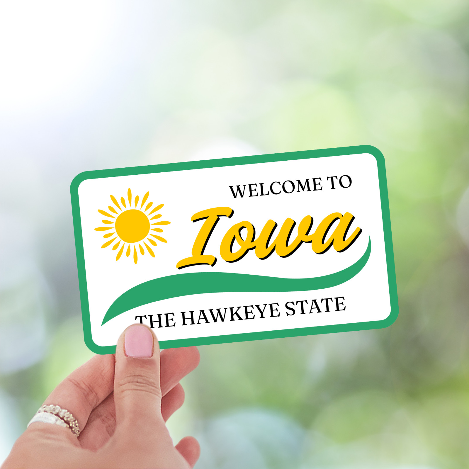 Welcome to Iowa Sticker The Hawkeye State Vinyl Decal Waterproof Travel