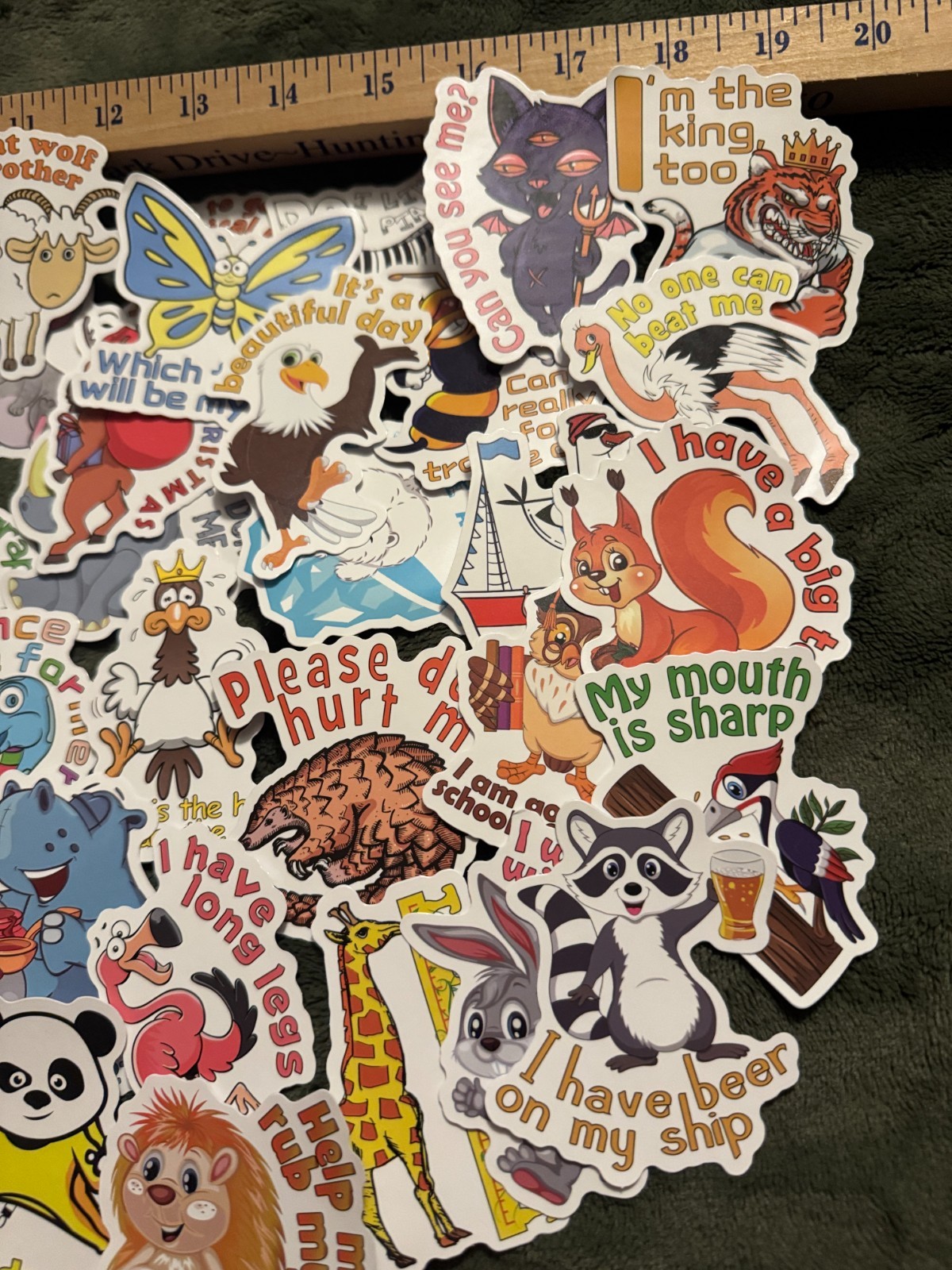 Animal Cartoon Themed Stickers Pack of 49 Mixed Set Decorate Luggage Laptop Cups