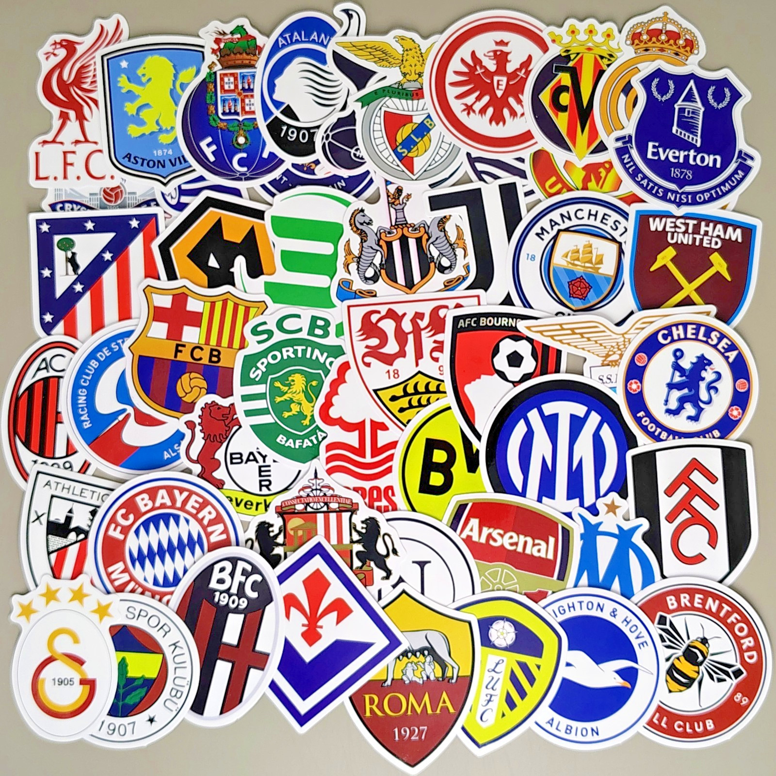 50 Pcs World Soccer Team Sticker Lot Vinyl Football Club Sports Decals FREE SHIP