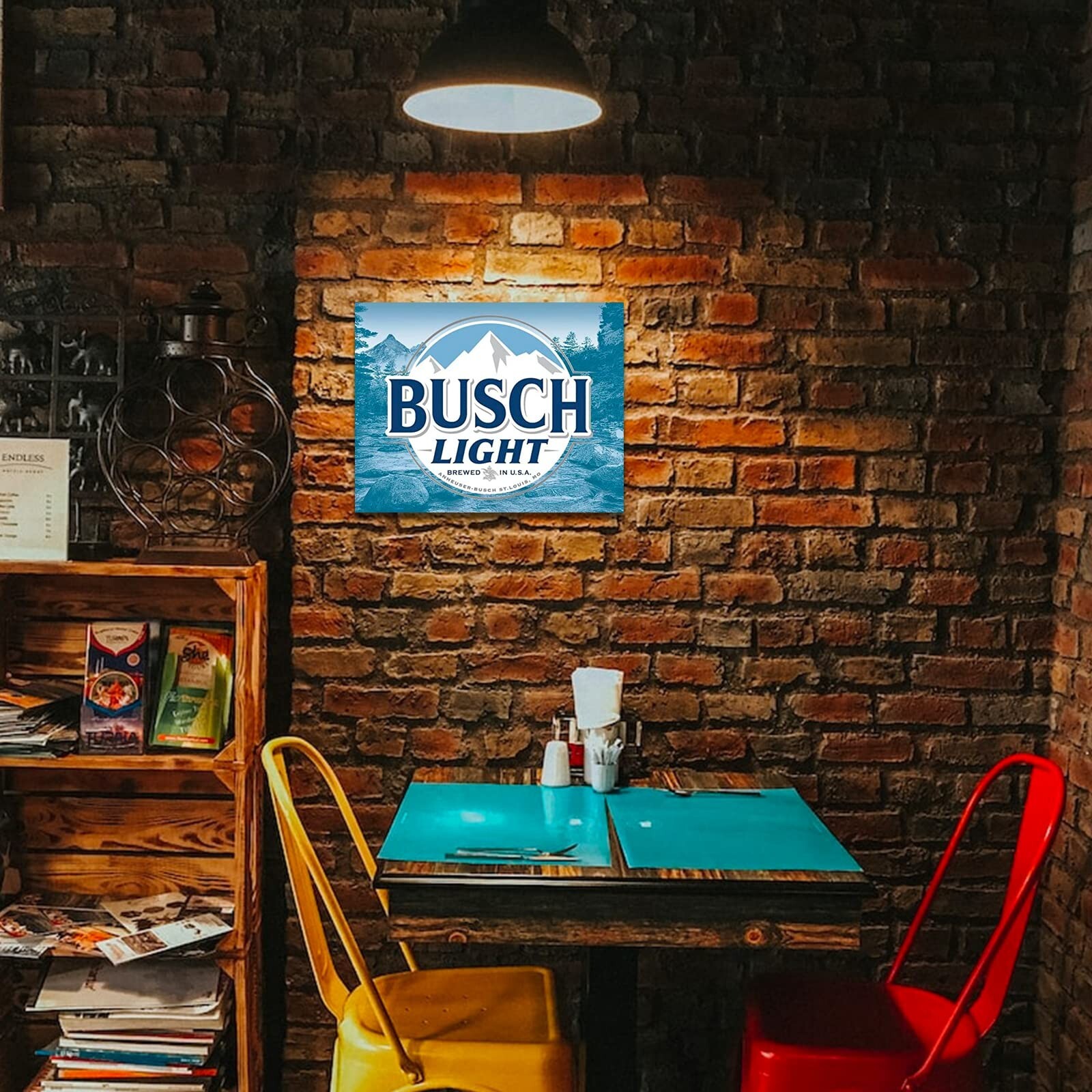 Desperate Enterprises Busch Light Logo Tin Sign – Nostalgic Vintage Metal Wal…