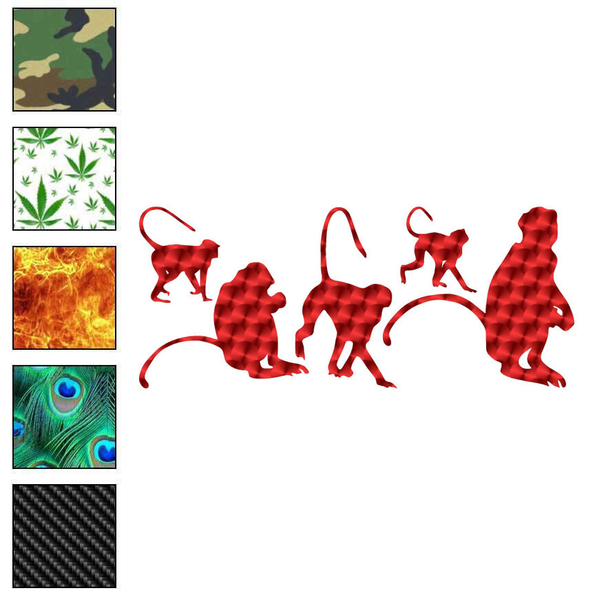 Monkeys, Vinyl Decal Sticker, 40 Patterns & 3 Sizes, #6169