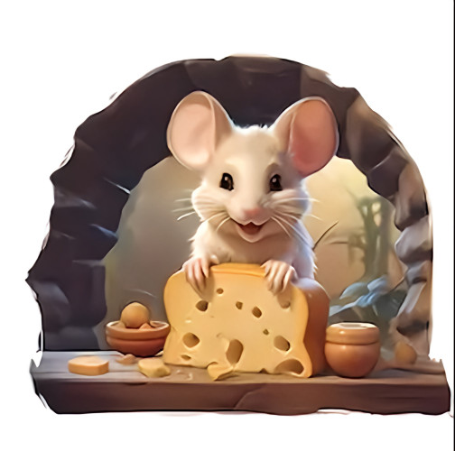 Rat Mouse Hole 5 Cheese Food Wall Sticker Realistic Adhesive Decal Kitchen Room