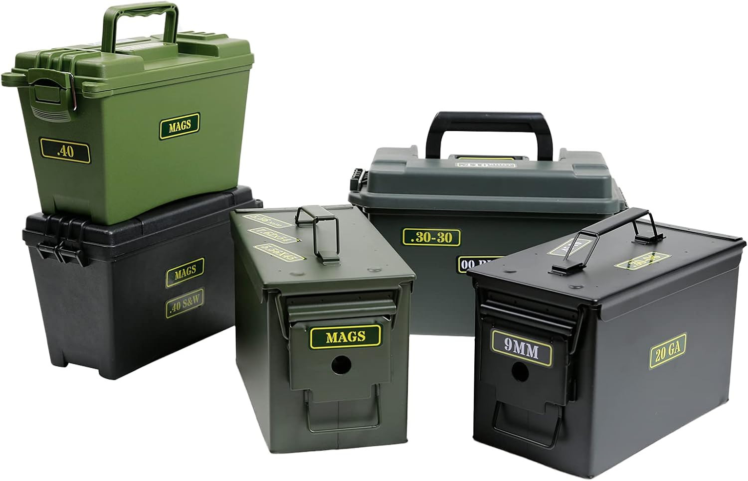 Ammo Can Vinyl Sticker Set Decal Label .410 .44 .45-70 .22 .223 .308 9MM .380 .4