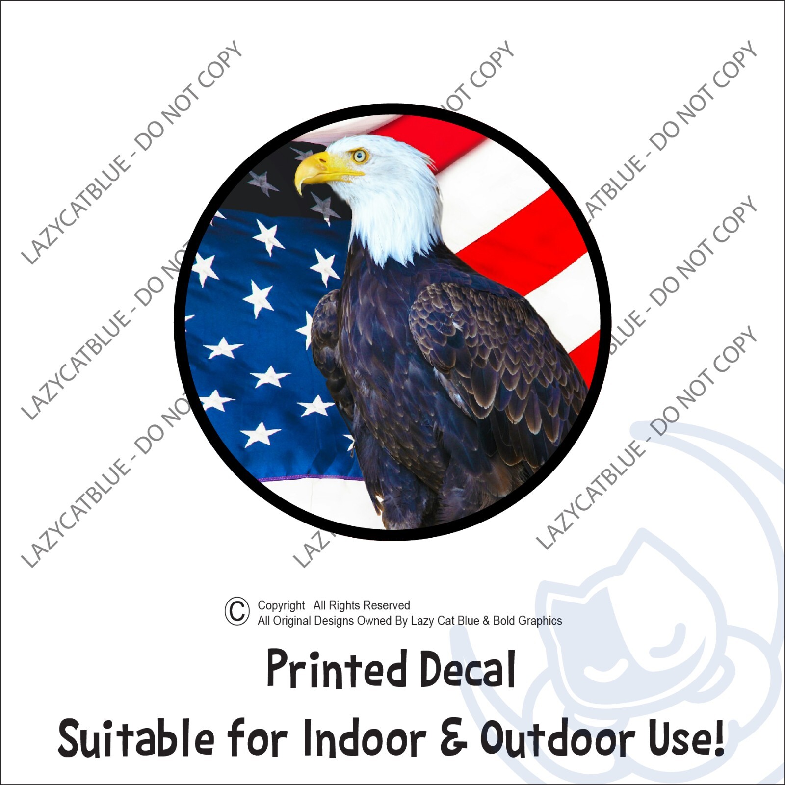 Bald Eagle USA Flag Decal Sticker United States American Patriotic Gift Freedom