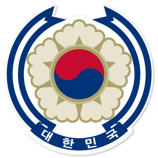 South Korea Coat of Arms Flag car bumper sticker window decal 5" x 5"