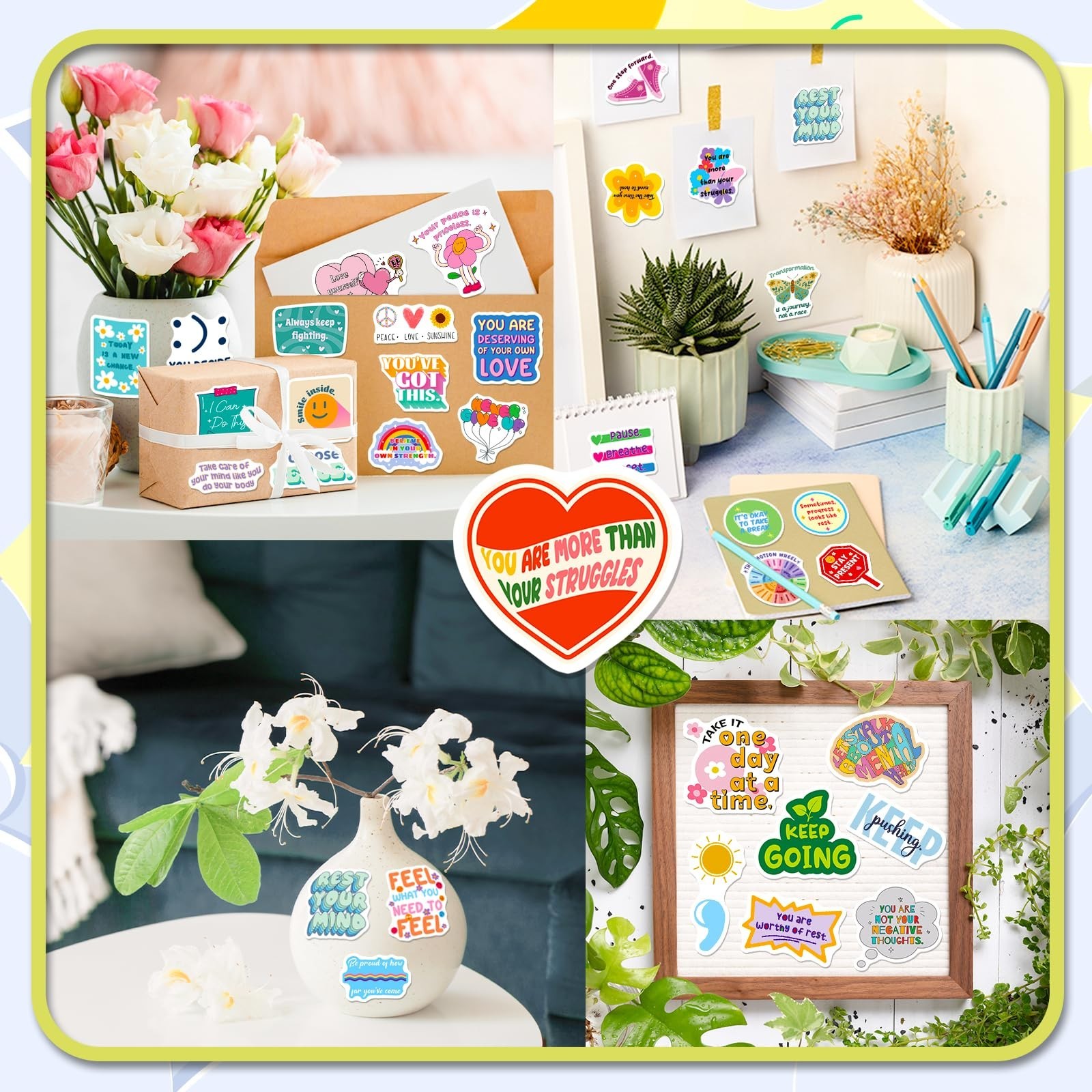 200 PCS Mental Health Awareness Stickers – Waterproof Decals for Office, Laptop,