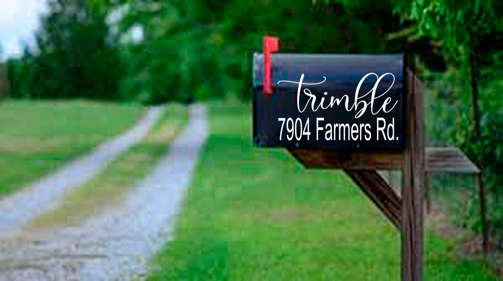 Mailbox Name Address Decal Personalized Street Name Number vinyl SET OF 3 sides