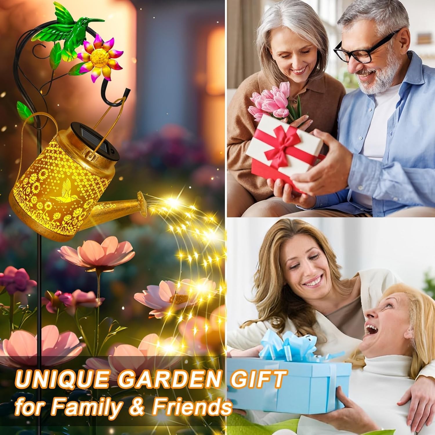 Christma Gifts Hummingbird Solar Lanterns Garden Decor, Outdoor Waterproof Water