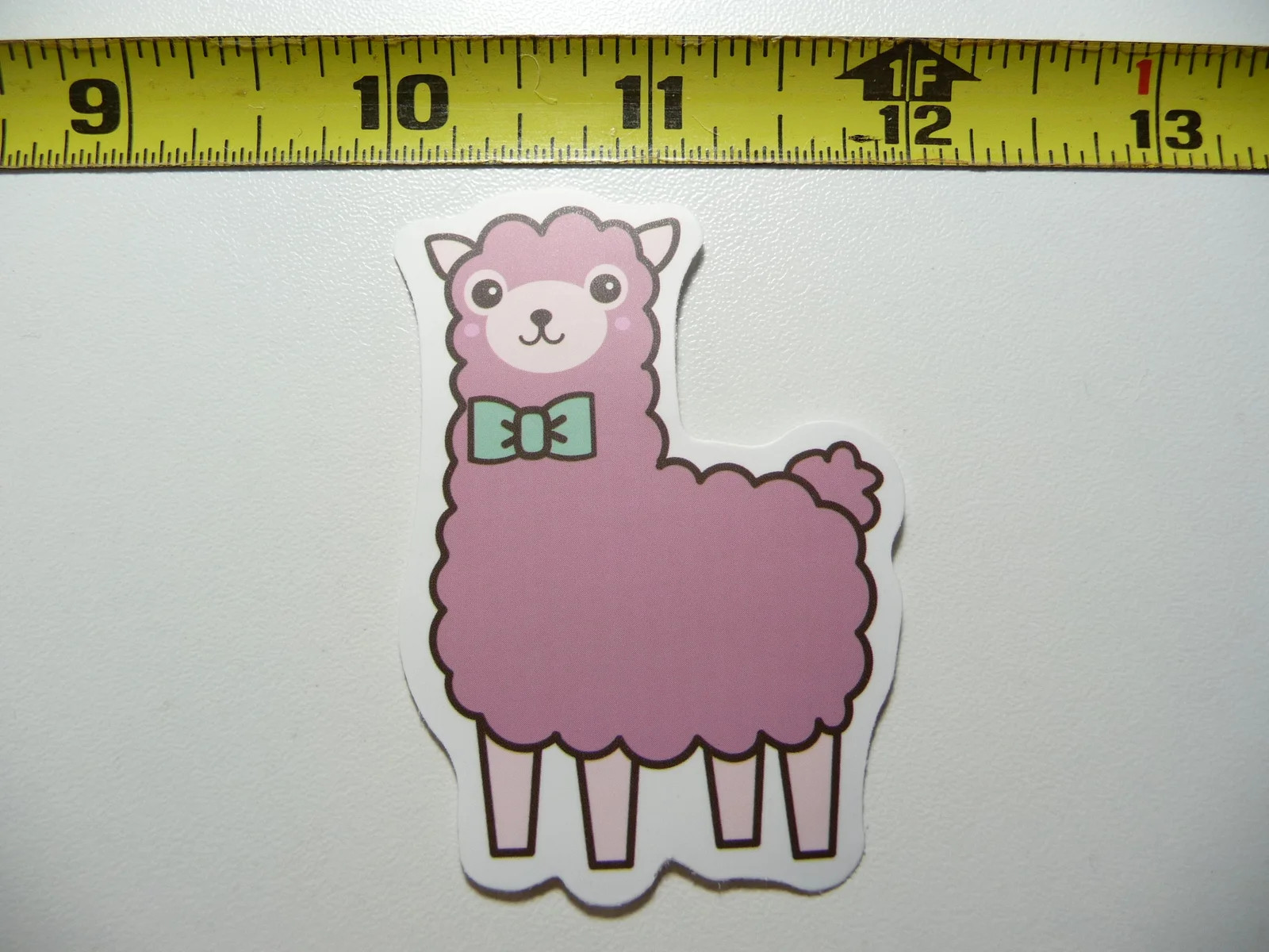 BABY LLAMA SMALL STICKER DECAL WITH BOW TIE FARM PET FUNNY
