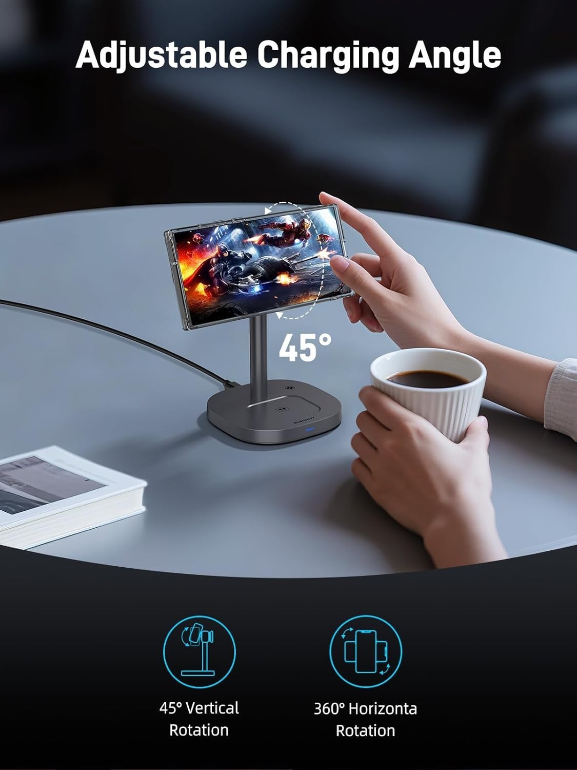 3-in-1 Magnetic Charging Station, Qi2 Wireless Charger for Samsung Galaxy & Watc