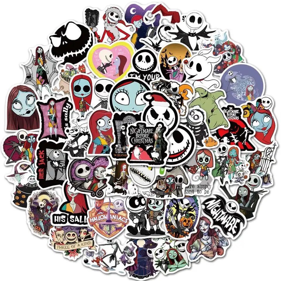 Stickers Nightmare Before 50pk Randomly Christmas Mixed Sally Jack Sticker Boogi