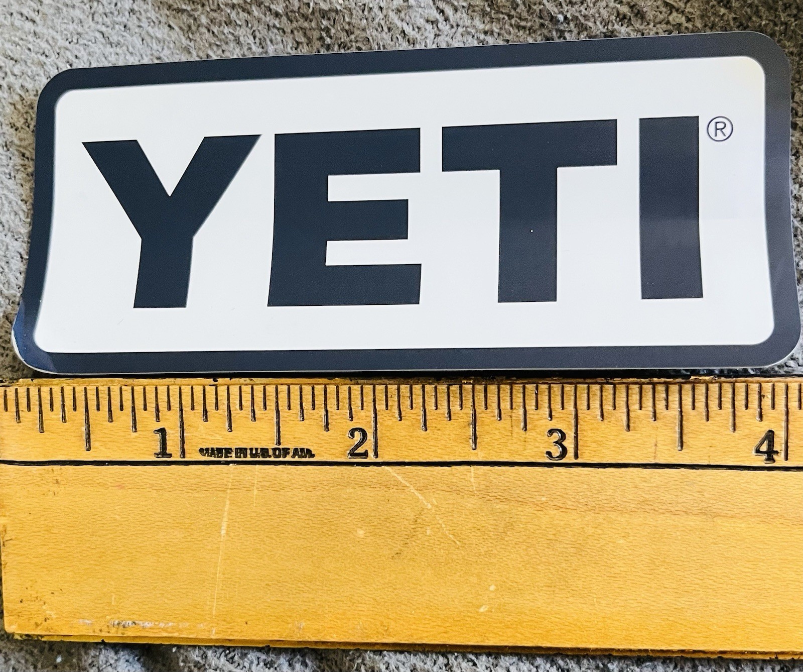 NEW! YETI Authentic Stickers Swag Decal Blue & White 4” X 1 3/4”