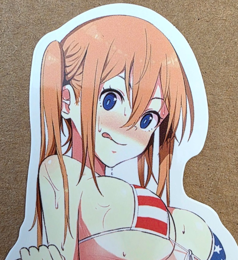 Waifu Sticker Girl Summer Bikini Princess Beach Idol Anime Manga Pin Up Pinup