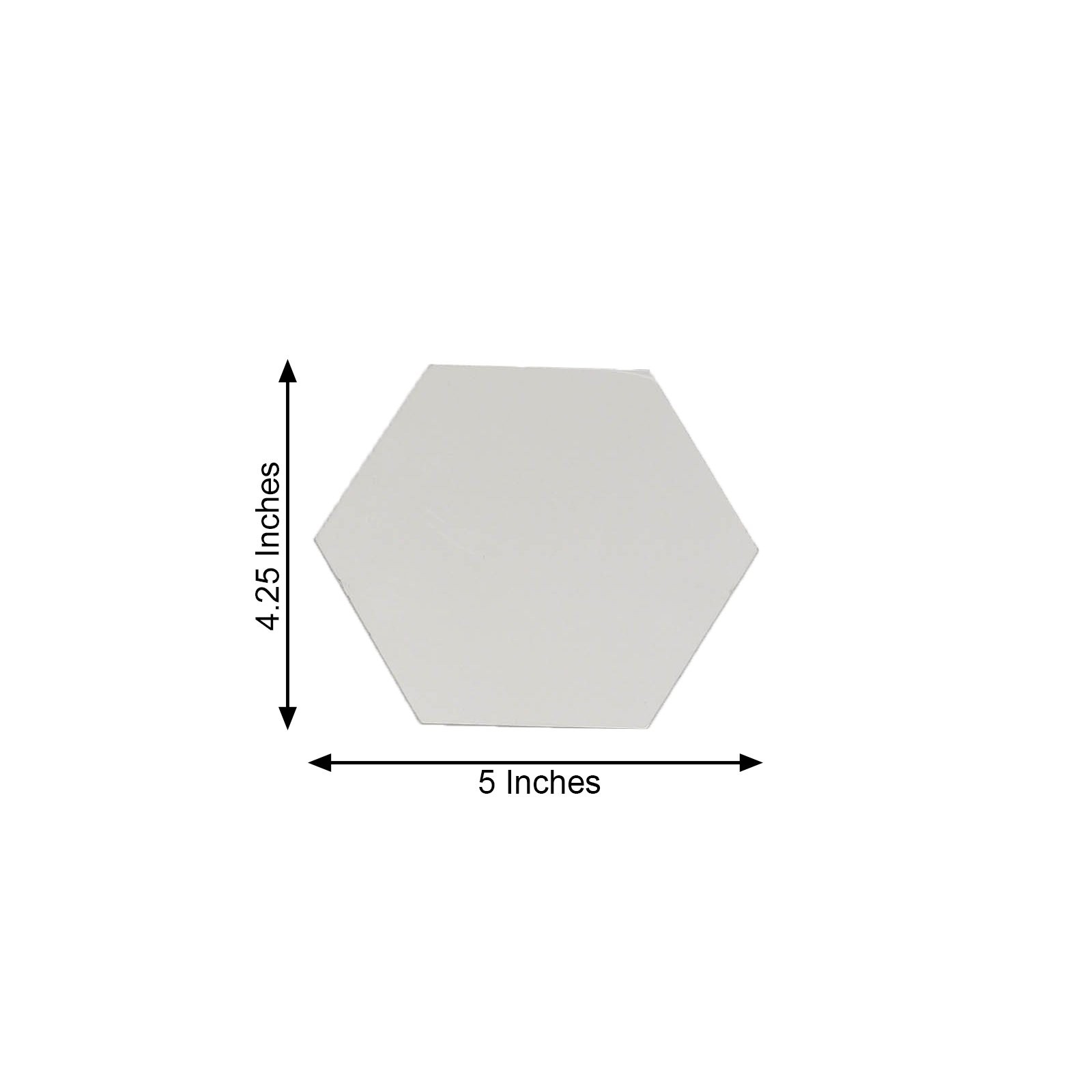12 Silver 5" Hexagon Acrylic Stickers Mirror Wall Decals Dorm Rooms Decorations