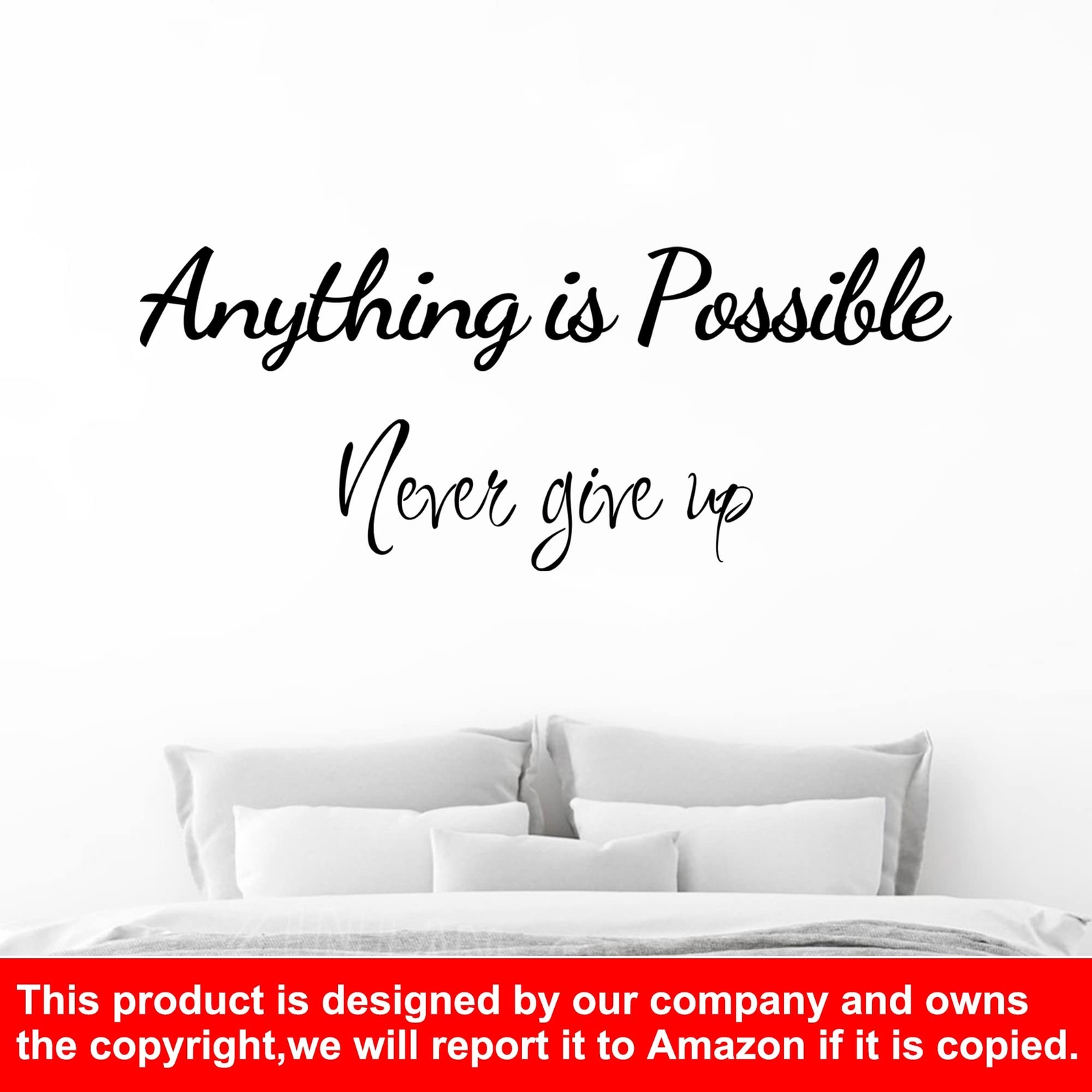 Large Inspirational Quote Wall Decals, Removable Positive Saying Wall Letteri…