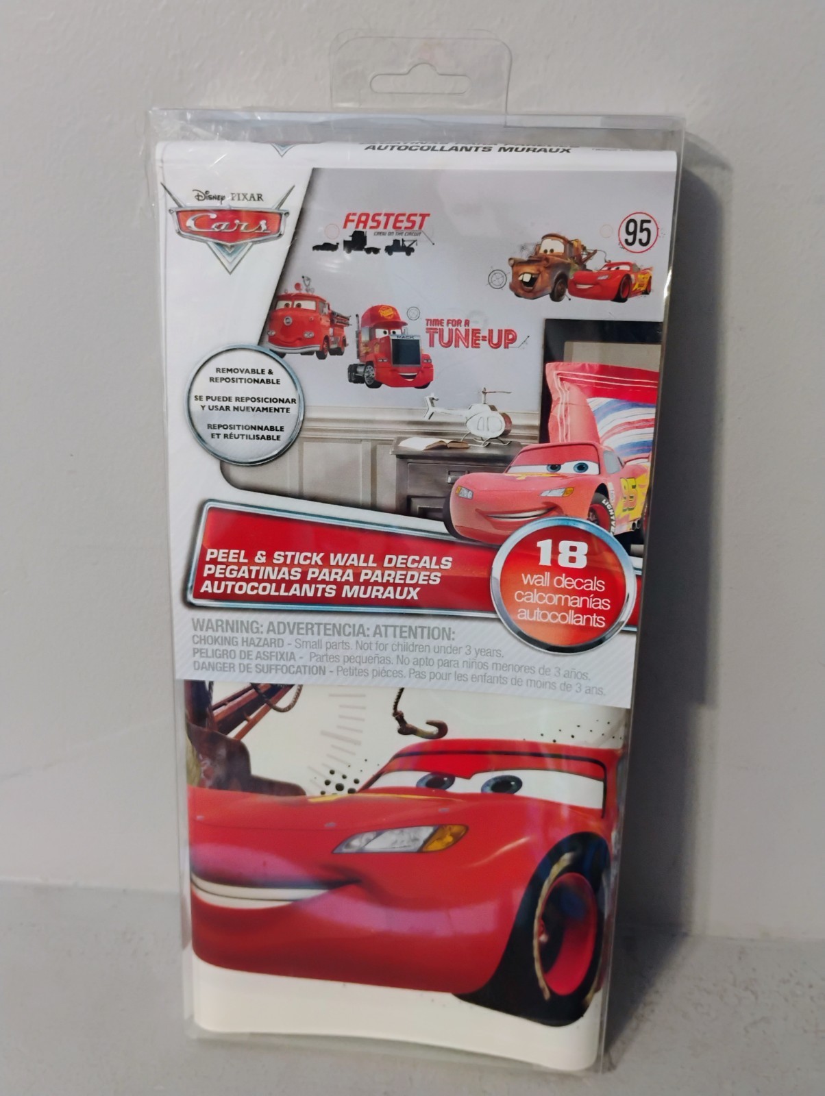 NEW Disney Cars Lightning McQueen Wall Decals Peel & Stick Wall Stickers