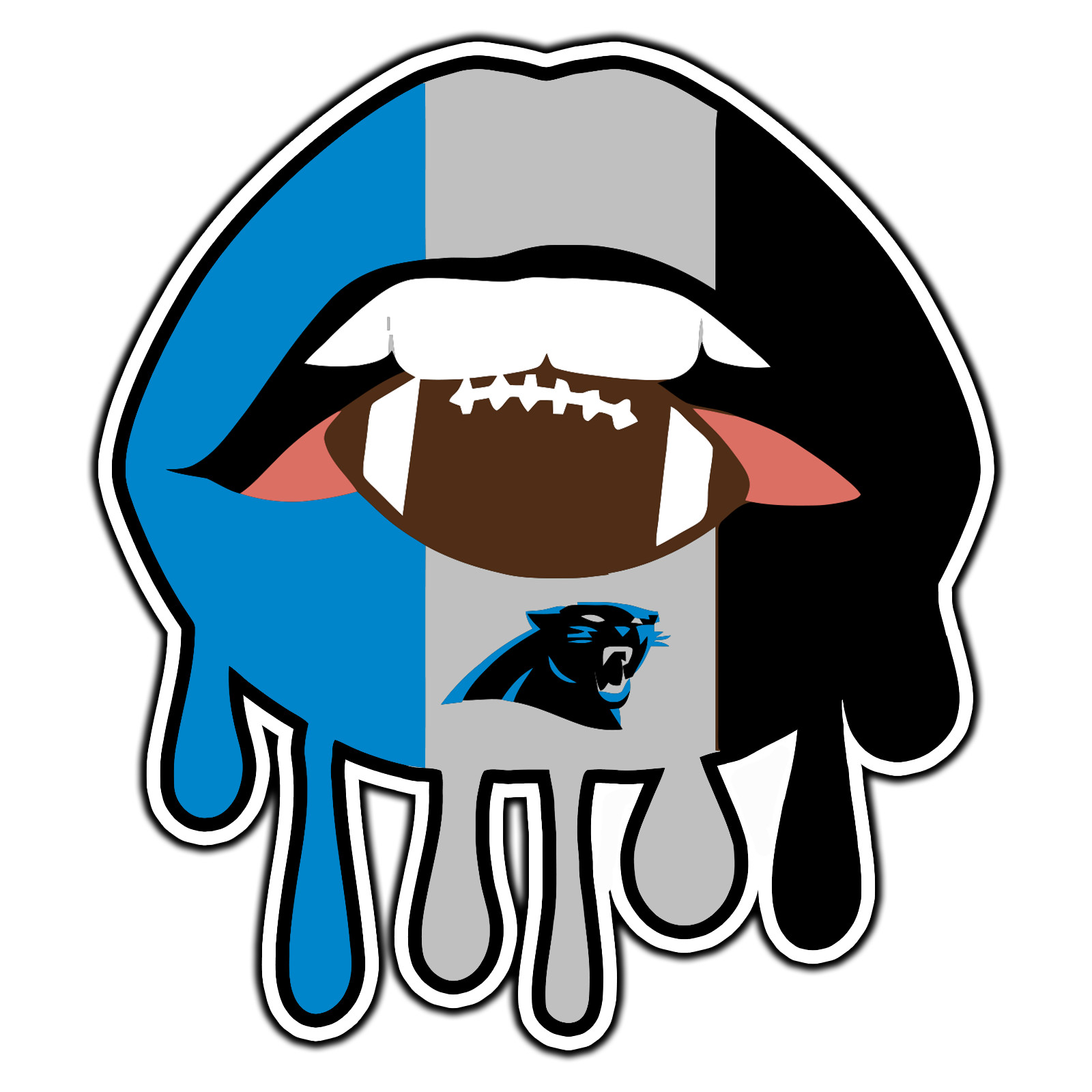 #3243 Carolina Panthers Lips Logo #10 Football Sticker Waterproof Vinyl Decal