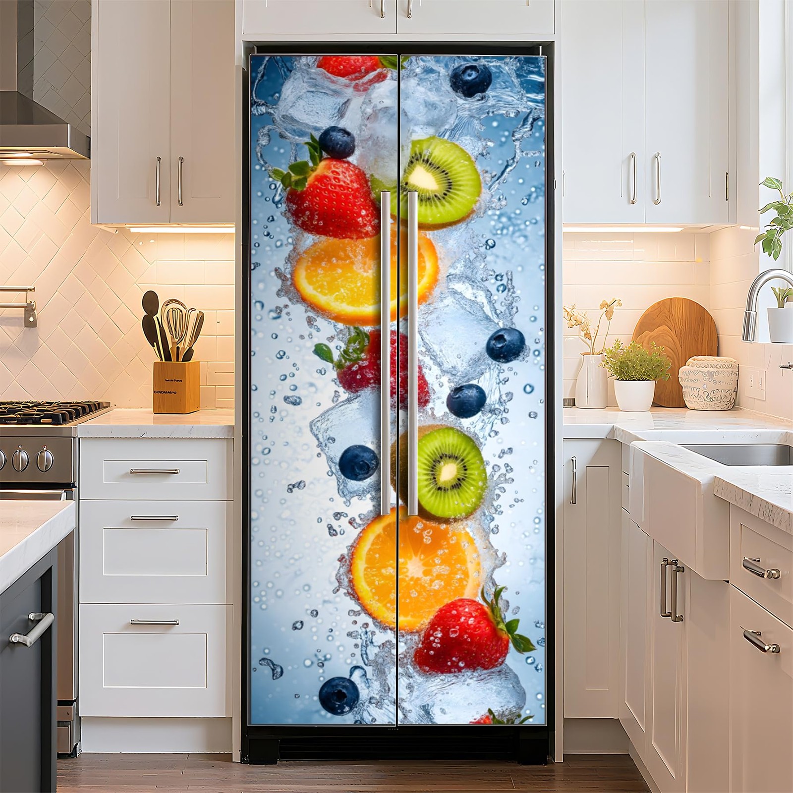 -Adhesive Vinyl Refrigerator Stickers Peel and Stick Removable Wallpaper for …