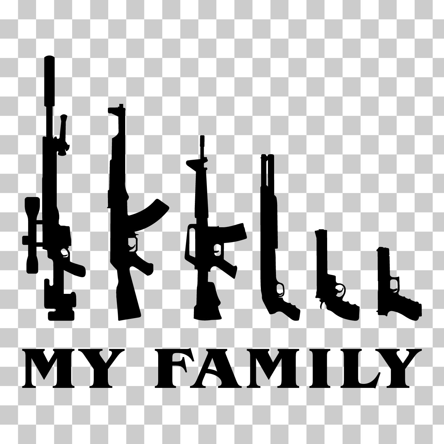 My Gun Family Vinyl Decal Sticker for Car Window Laptop & More