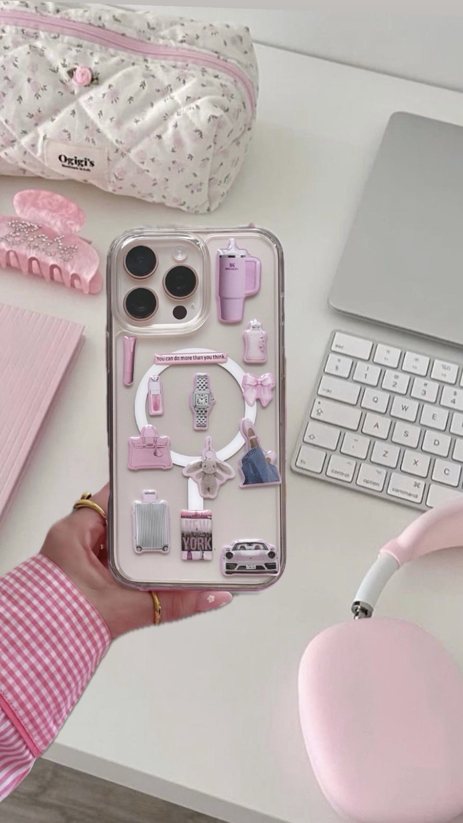 3DPink Aesthetic Vinyl Stickers for Phone & Laptop | Waterproof Decals for Bottl