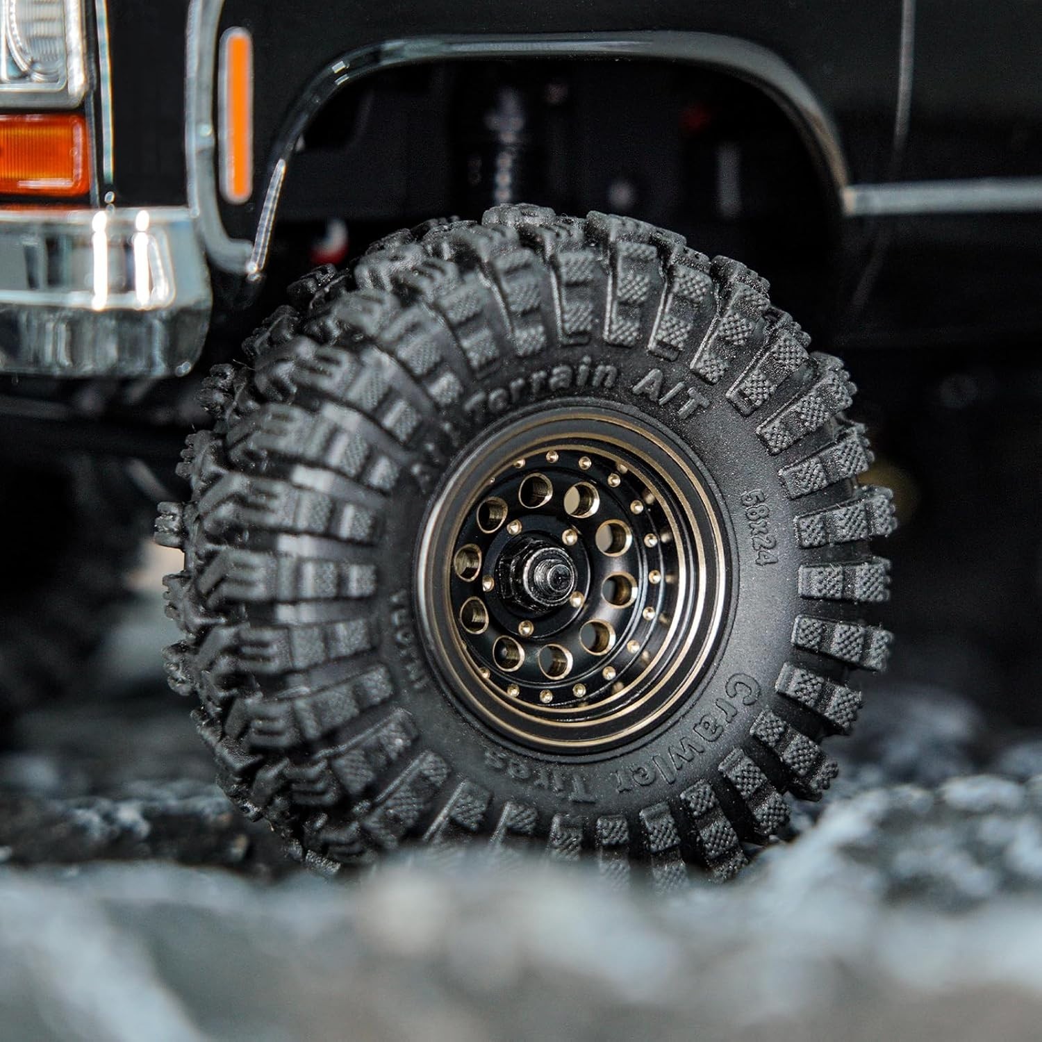 Black Brass Beadlock Wheels for Axial SCX24 TRX4M FCX24 1/24 1/18 RC Crawler