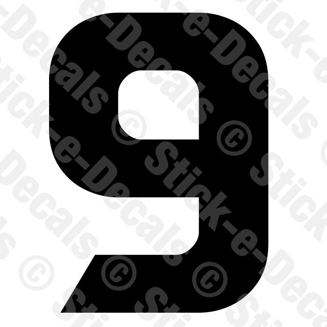 Number Nine 9 Vinyl Die Cut Decal Sticker – RACING NUMBER Custom – BEN