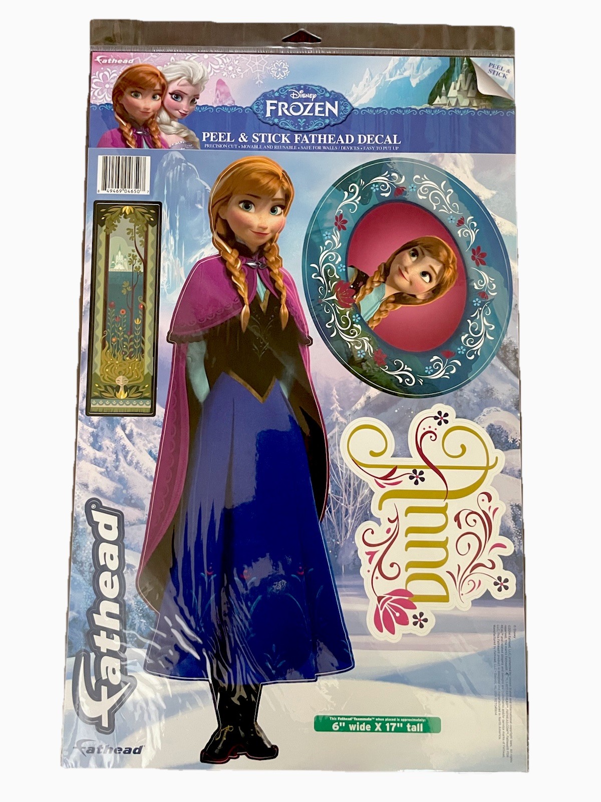 Disney Frozen Fathead Peel & Stick Wall Decal Set Elsa Anna Olaf Room Decor New