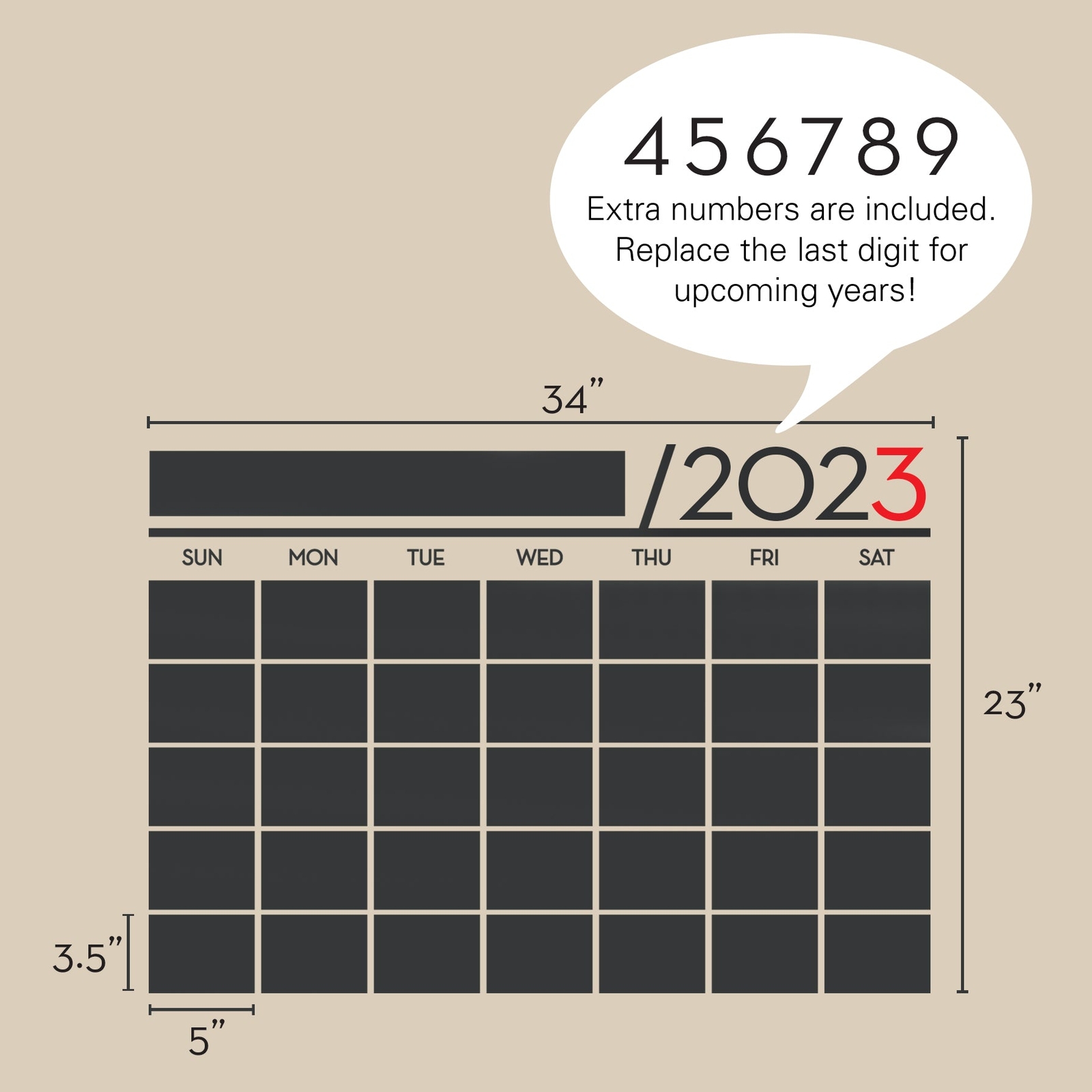 2023 Chalkboard Calendar – Wall Decals