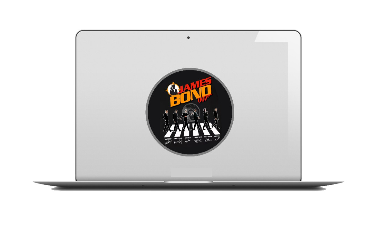 James Bond 007 (Signatures) – 4" Handmade Vinyl Decal Vehicle Laptop Cooler 26